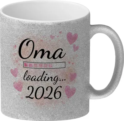 Produktbild von Rosa Herzen Glitzer-Kaffeebecher Oma Loading... 2026