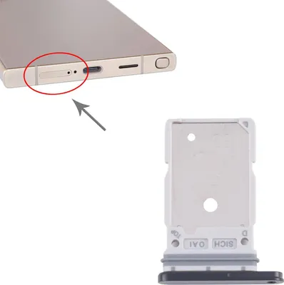 Image de Pour Samsung Galaxy S25 Ultra Porte-carte SIM Double plateau Pièce de rechange Noir