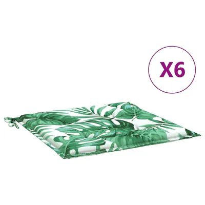 Zdjęcie produktu dla vidaXL Poduszka do siedzenia 6 szt. Wzór liścia 50x50x4 cm tkanina