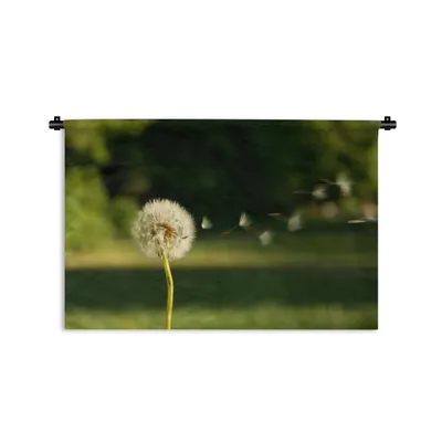 Produktbild von MuchoWow® Wandteppich Wandbehang Samen von Löwenzahn verwehen 90x60 cm Tapisserie Dekoration Wandtuch - Wandskulpturen - Bildteppich