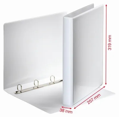 Immagine prodotto di Esselte 49701, raccoglitore ad anelli per presentazioni, con tasche, formato A4, in PP, 4 anelli, 20 mm, colore bianco