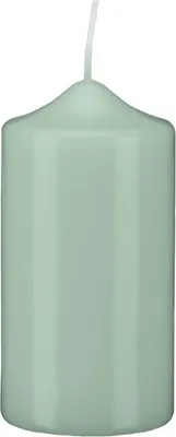 Produktbild von Stumpen Kerzen Seafoam Seegrün 25 x Ø 6 cm, 8 Stück getauchte Stumpenkerzen mit Spitzkopf in RAL Qualität