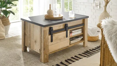 Produktbild von Couchtisch Sherwood 62 Old Style hell und anthrazit 93x60 cm