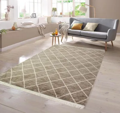 Produktbild von Orientteppich Kelim Design mit Ornamenten in Beige Größe - 120 x 170 cm