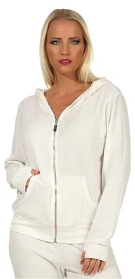 Produktbild von Damen Sweatshirt Langarmshirt Hoodie Oberteil, Ecru, M Zipper