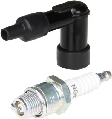 Produktbild von Zündkerze NGK B8HS + Zündkerzenstecker LB05F 90° entstört für Simson S50 S51 S53 S70 S83 SR50 SR80 KR51/2