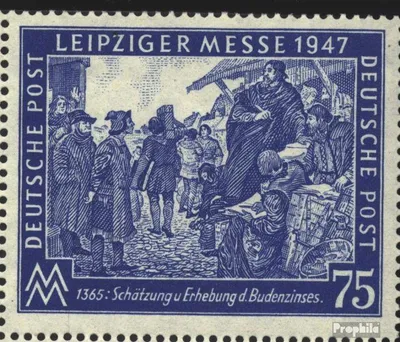 Produktbild von Briefmarken Alliierte Bes.-Gem.Ausg. 1947 Mi 966VIII, Punkt im Faßrand (Feld 16) gestempelt Leipziger Messe