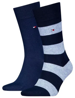 Image de Chaussettes de sport classiques Tommy Hilfiger pour hommes, couleur bleu clair mélangé, tailles européennes 43-46