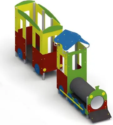 Image de Spielplatz Kinderspielareal Spielhäuschen Balancierbalken Bewegungsfläche