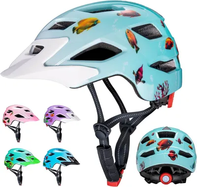 Produktbild von Kinderfahrradhelm - Kindersporthelm - Für sicheres Radfahren - Verstellbares Visier - 48-57 cm - Blau