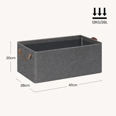 Produktbild von Kleideraufbewahrungsboxen - Faltbare Stoffboxen - 5er-Set - 26 l - 47 x 20 x 28 cm