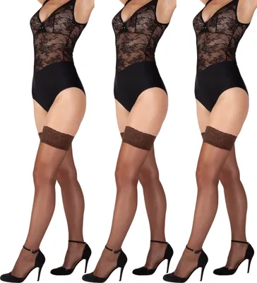 Produktbild von Giulia halterlose Strümpfe Emotion 20 Den (3er Set) Cappuccino XL/XXL