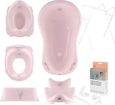 Produktbild von Babywanne, Sitz, Gestell, Schemel, Topf, Toilettensitz, Abfluss – Rosa
