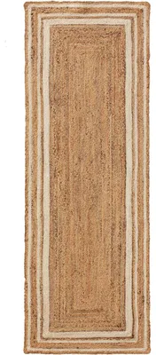 Produktbild von benuta Pure Jute Läufer Jutta Weiß 80x250 cm Handgewebt Natur Teppich Flur