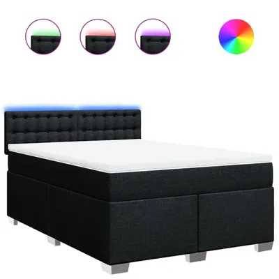 Produktbild von vidaXL Boxspringbett mit Matratze Schwarz 140x190 cm Stoff