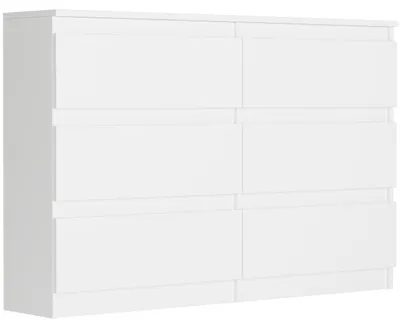 Obrázek produktu pro Komoda 120 cm 6 zásuvek skříňka FRAMIRE R-120 bílá