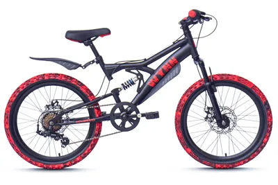 Produktbild von WYNN Mountainbike 20 Zoll KMB1.0 schwarz-rot 7 Gänge mech. Scheibenbremse