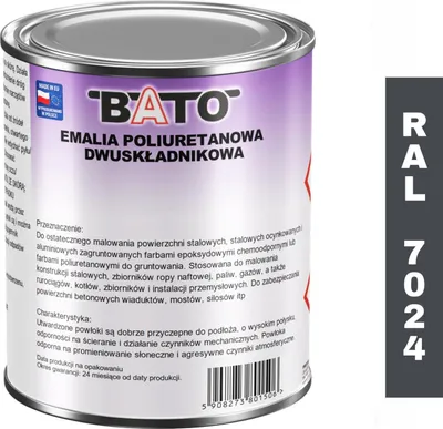 Produktbild von Zweikomponenten-Polyurethan-Emalie Grafit Ral 7024 A 1 L (0,8 L Farbe + 0,2 L Härter)