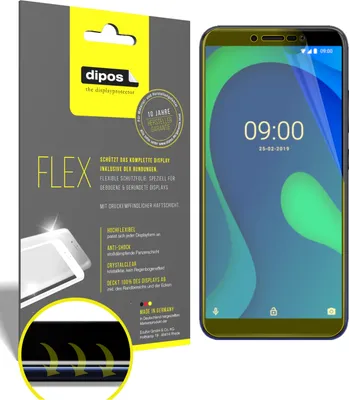 Produktbild von 2x Schutzfolie für Wiko Y80 Folie, 100% Displayabdeckung, dipos Flex