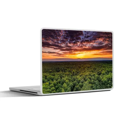 Produktbild von MuchoWow® Laptop Aufkleber Sticker Cover Wald - Nacht - Himmel - Horizont - Bäume 36.5x27.5 cm - Laptop-Sticker