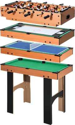 Produktbild von HOMCOM multiherný stôl 4 v 1 Multiherný stôl so stolným futbalom stolný hokej stolný tenis biliard multifunkčný herný stôl z MDF, 87 x 43 x 73 cm
