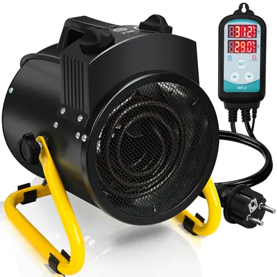 Image de Fiqops Chauffage de serre Accessoires de jardin & serre Chauffage de serre 2000W avec régulateur de température BioGreen