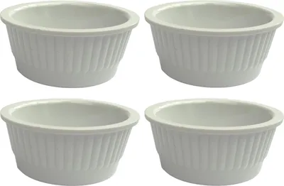 Obrázek produktu pro 4x omáčkové misky Set Snack Bowls White Dip Bowl Round Melamine Bowl 750