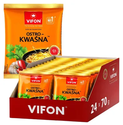 Produktbild von VIFON Instant Nudeln Sauer Scharfe 24x 70g - asiatische Nudelsuppe