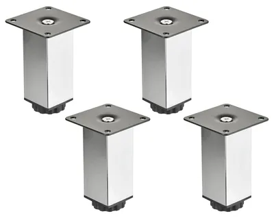 Produktbild von SOTECH Möbelfuß ZULU 38 x 38 mm – Höhe 100 mm, Chrom (4er Set)