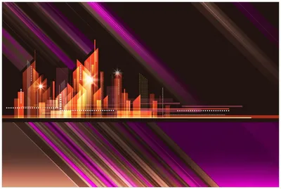 Produktbild von Wallario Premium Glasbild, freischwebende Optik, kräftige Farben, Größe 90 x 60 cm Motiv Abstrakte Skyline einer modernen Stadt