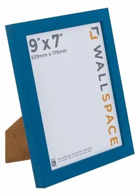 Productafbeelding van Wall Space 9x7 Blauw Frame | Moderne 9x7 Blauwe Fotolijst | 9 x 7 inch Blauwe Fotolijst | Houten 7x9 Blauwe Frames | Houten 9x7 Blauwe Fotolijst gemaa