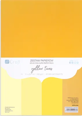 Produktbild von Zestaw papierów A4 Yellow Tones 220g, 20 arkuszy