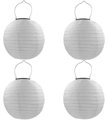 Solar-LED-Laterne, 4 Stück, 20 cm, Nylon, warmweiß, wasserdicht