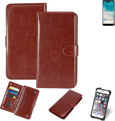 Produktbild von K-S-Trade 360° Hülle kompatibel mit Huawei Honor X10 Lite braun Kunstleder Case BookCase WalletCase Kunstlederederhülle Handyhülle, Rundumschutz