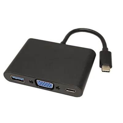Produktbild von VALUE Display Adapter USB Typ C - VGA + USB 3.2 Gen 1 A + Typ C PD