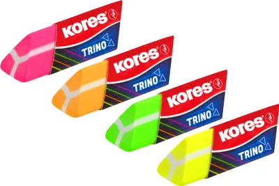 Image de Gomme plastique Kores "Trino" néon couleur aléatoire (1 pièce)