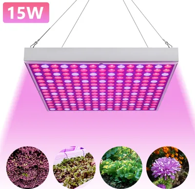 Immagine prodotto di Jayseuw 1PC lampada per piante LED, 15W con 225 LED rossi e blu luce per piante, lampada di crescita LED, lampade di crescita per piante da interno, fiori in giardino