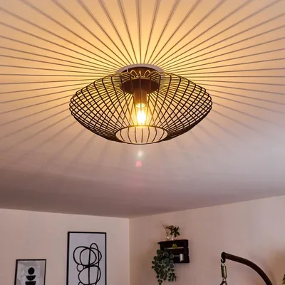 Produktbild von Pieris »Pieris« runde Deckenlampe aus Metall in Schwarz
