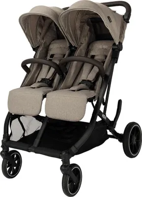 Produktbild von Novi Scott V2 Duobuggy – 2 Kinder – flach verstellbar – 5-Punkt-Gurt – XL Sonnenkap – All-Terrain Räder – Summerseat – XL Korb – Hazel Melange
