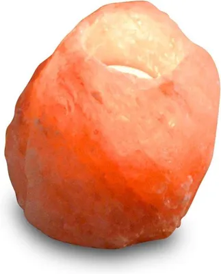 Produktbild von Salzkristall-Kerzenhalter – Natürliche Farbe – 1000 g – Handgefertigter Salzblock für Kerzen – Für Gemütlichkeit und Entspannung