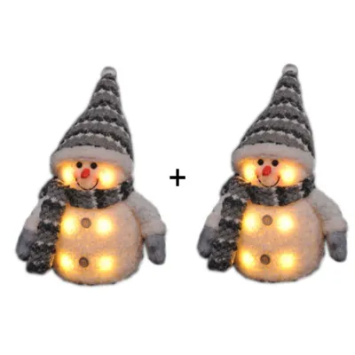 Produktbild von 2er Set Dekofigur Schneemann LED Beleuchtung