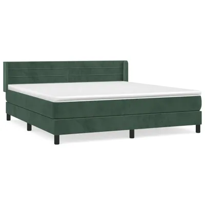 Produktbild von vidaXL Boxspringbett mit Matratze Dunkelgrün 160x200 cm Samt