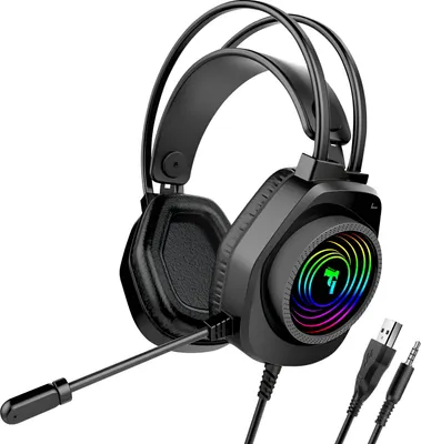 Produktbild von Swissten, Gaming-Headset Kabel Jack 3,5mm Mikro RGB 2,1m, Schwarz
