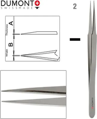 Immagine prodotto di Pinze Dumont Dumoxel 2 Antimagnetica in Acciaio Inossidabile 120mm - Strumento