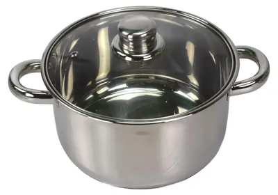 Edelstahl Kochtopf mit Glasdeckel 1,0 bis 5,2 Liter Induktionsgeeignet