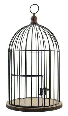 Produktbild von Dekokäfig Gabbietta Holz & Metall braun – Vogelkäfig