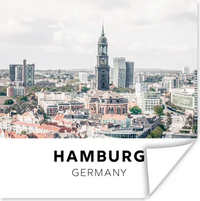 Produktbild von MuchoWow® Poster Hamburg - Deutschland - Kirche 100x100 cm - Babyzimmer