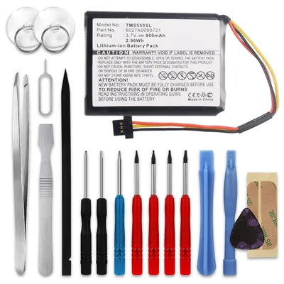 Produktbild von subtel 1x Akku für Navigation Kompatibel mit TomTom Start 52, Start 50, Start 45, 6027A0090721 - (800mAh, 3.7V) + Werkzeug-Set