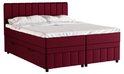 Produktbild von Boxspringbett Doppelbett 160x200, Rot, AVALON, mit Bettkästen, mit Matratze, mit Topper, Panda Möbel