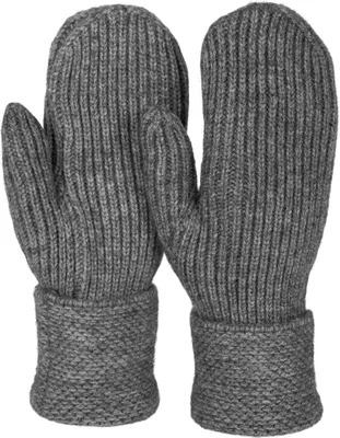 Produktbild von styleBREAKER Damen Winter Strick Fäustlinge Einfarbig mit gemustertem Bund, warme Fausthandschuhe, Strickhandschuhe 09010046